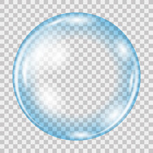 Transparent Circle Soap Bubble Icon On Grey Checkered Background