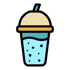Poster - Smoothie icon. Outline smoothie vector icon color flat isolated