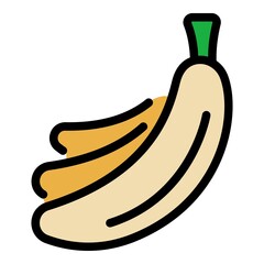 Canvas Print - Bananas icon. Outline bananas vector icon color flat isolated
