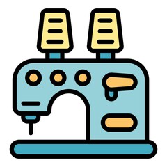 Poster - sew machine icon. outline sew machine vector icon color flat isolated