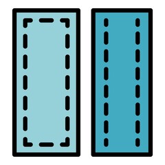Poster - sew material icon. outline sew material vector icon color flat isolated