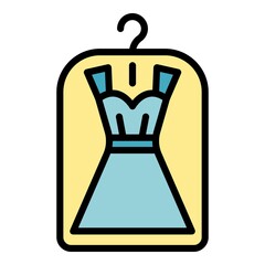 Poster - new dress icon. outline new dress vector icon color flat isolated