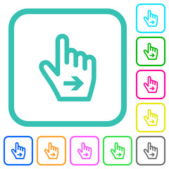 Sticker - Hand cursor right outline vivid colored flat icons