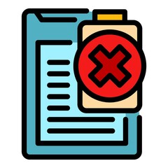 Poster - Dead battery tablet icon. Outline dead battery tablet vector icon color flat isolated
