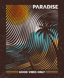 Beach paradise line art poster concepts