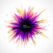 © 3d_kot - Abstract futuristic explosion with colorful triangles. Broken geometric triangular shapes. Vector illustration