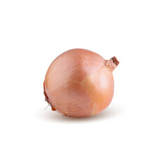 Wall Mural - Fresh onion bulbs isolated on white background.