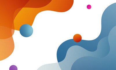 Wall Mural - fluid abstract copy space in orange and blue. wavy background elements. abstract paint splashed, ink drops illustration for posters, banners, etc.