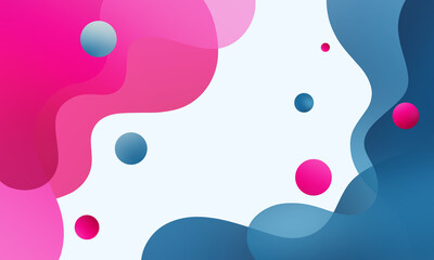 Wall Mural - fluid abstract copy space in pink and blue. wavy background elements. abstract paint splashed, ink drops illustration for posters, banners, etc.