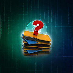 Poster - 3d rendering folder with documents