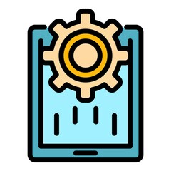 Poster - Repair support tablet icon. Outline repair support tablet vector icon color flat isolated