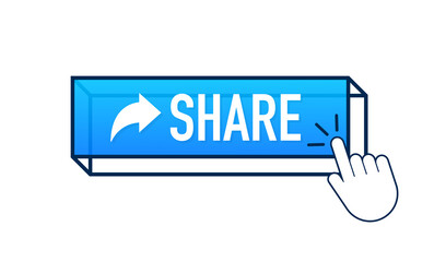 Aufkleber - Share button, great design for any purposes. White background. Cartoon vector illustration. Arrow vector icon.