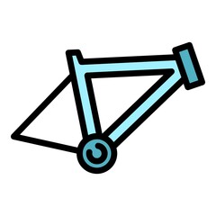 Sticker - Bicycle repair frame icon. Outline bicycle repair frame vector icon color flat isolated
