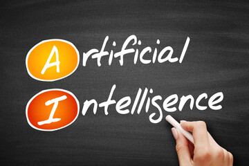 Poster - ai - artificial intelligence, business concept on blackboard