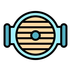 Poster - Round water pump icon. Outline round water pump vector icon color flat isolated