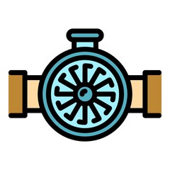 Poster - Operation water pump icon. Outline operation water pump vector icon color flat isolated