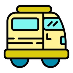 Poster - travel auto icon. outline travel auto vector icon color flat isolated