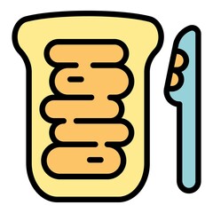 Poster - Chocolate butter icon. Outline chocolate butter vector icon color flat isolated