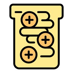 Poster - Chocolate butter bread icon. Outline chocolate butter bread vector icon color flat isolated
