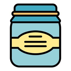 Poster - Chocolate nuts paste icon. Outline chocolate nuts paste vector icon color flat isolated