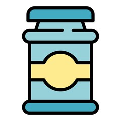 Poster - Chocolate paste breakfast icon. Outline chocolate paste breakfast vector icon color flat isolated