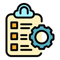 Poster - Assignment icon. Outline assignment vector icon color flat isolated