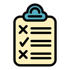 Poster - Assignment list icon. Outline assignment list vector icon color flat isolated