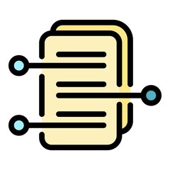 Poster - Assignment project icon. Outline assignment project vector icon color flat isolated