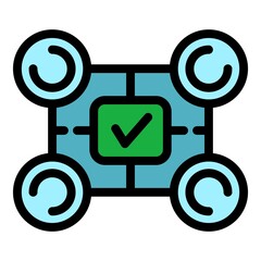Poster - content monetization icon. outline content monetization vector icon color flat isolated