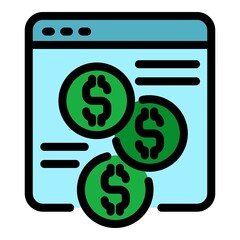 Poster - Web monetization icon. Outline web monetization vector icon color flat isolated
