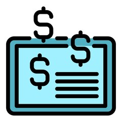 Poster - Traffic monetization icon. Outline traffic monetization vector icon color flat isolated