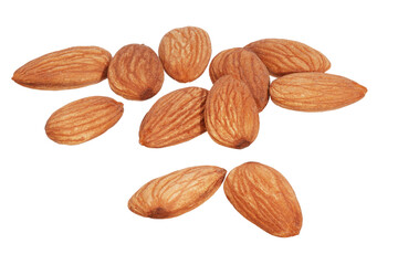 Poster - a large pile of almonds isolated on a white background