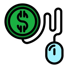 Poster - Money monetization icon. Outline money monetization vector icon color flat isolated