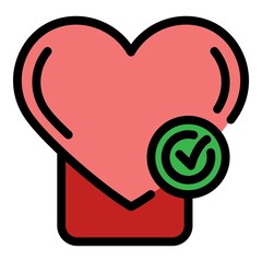 Aufkleber - Healthy heart icon. Outline healthy heart vector icon color flat isolated
