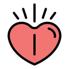 Aufkleber - Heart attack icon. Outline heart attack vector icon color flat isolated