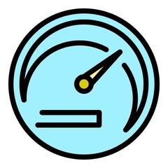 Poster - Speed test icon. Outline speed test vector icon color flat isolated