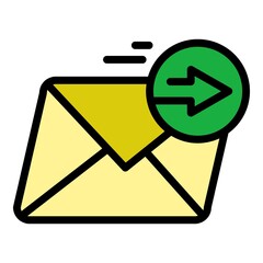 Poster - Speed email icon. Outline speed email vector icon color flat isolated