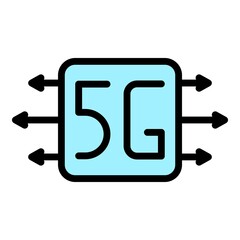 Poster - Fast network icon. Outline fast network vector icon color flat isolated