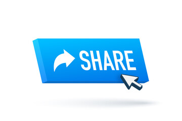Aufkleber - Share button, great design for any purposes. White background. Cartoon vector illustration. Arrow vector icon.