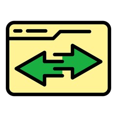 Poster - Page internet speed icon. Outline page internet speed vector icon color flat isolated