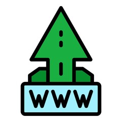 Poster - Loading page icon. Outline loading page vector icon color flat isolated
