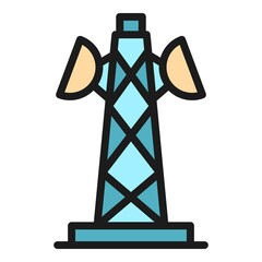 Poster - Wireless zone icon. Outline wireless zone vector icon color flat isolated