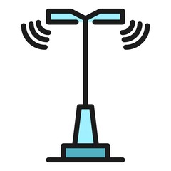 Poster - Wifi area icon. Outline wifi area vector icon color flat isolated