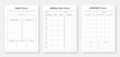 Daily planner pages design collection set. Minimalist planner pages templates. 3 Set of minimalist daily planners. Daily planner bundle set. Daily, Weekly, Monthly Planner Template Set.