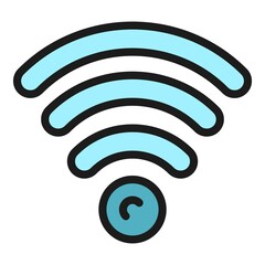 Poster - Wifi hub icon. Outline wifi hub vector icon color flat isolated