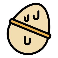 Poster - Chocolate egg icon. Outline chocolate egg vector icon color flat isolated