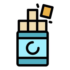 Poster - Cocoa bar icon. Outline cocoa bar vector icon color flat isolated