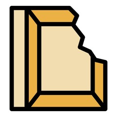 Poster - Chocolate snack icon. Outline chocolate snack vector icon color flat isolated