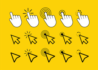 Aufkleber - Finger click icon vector. Hand click icon. Push touch screen. Vector stock illustration.