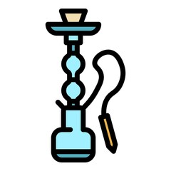 Poster - Turkish hookah icon. Outline turkish hookah vector icon color flat isolated